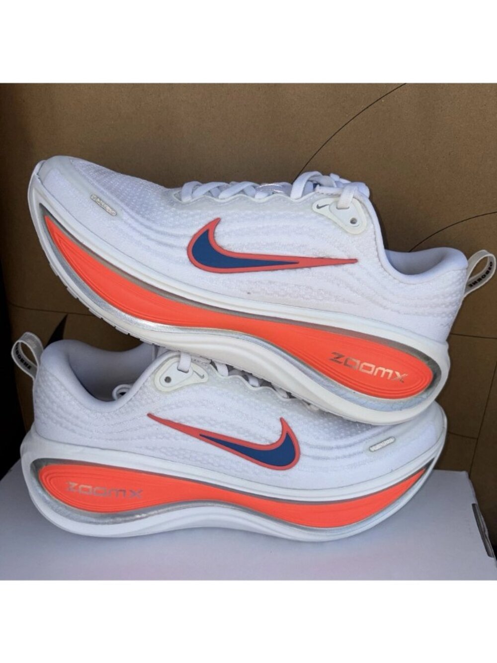 NEW Nike By You Vomero Plus White Orange Blue Women's Size 9 IQ1023-900